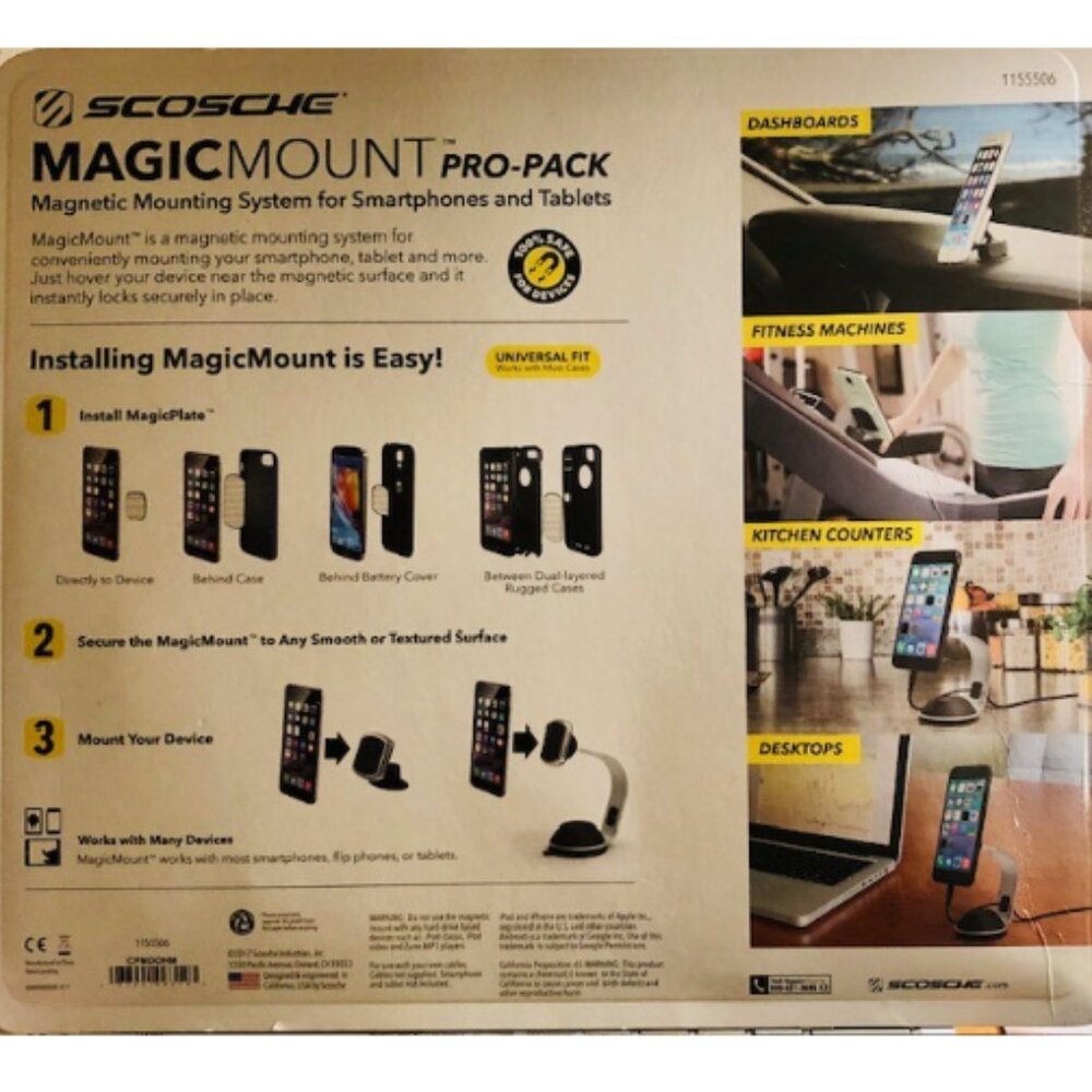 Scosche MagicMount Pro Pack Smartphone Tablet Magnetic Mounting Magnets Car Desk - Picture 2 of 2